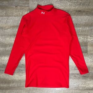 Under Armour Mock Turtleneck Thick Compression Shirt Men’s XXL Red Long Sleeve